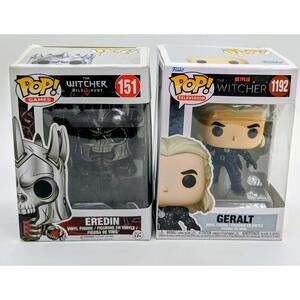 Funko Pop! Games The Witcher III Eredin #151 Vaulted & Geralt #1192 Vinyl Bundle